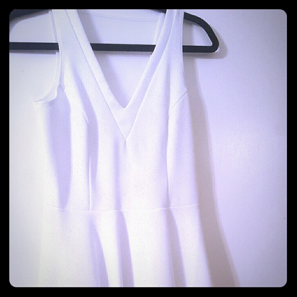 White glitter dress.